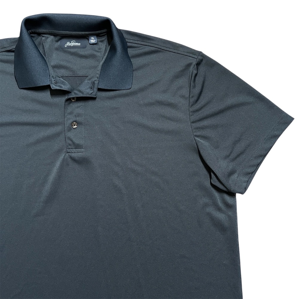 Jack Nicklaus Golf Polo Shirt‎ Mens XL Black Performance Golden Bear Logo
